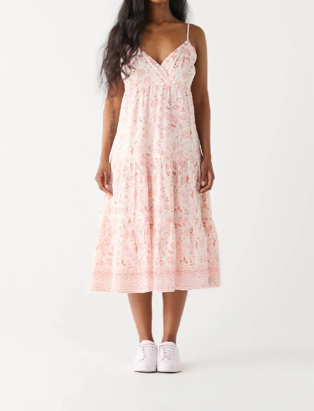 Special Savings Crossover Midi Dress In Terracota Floral