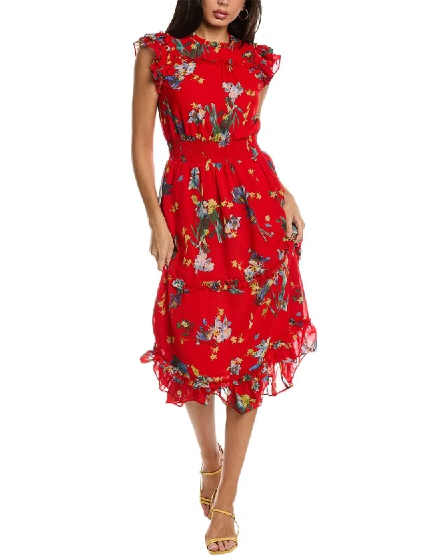 Unmissable Offer CeCe Smocked Waist Midi Dress