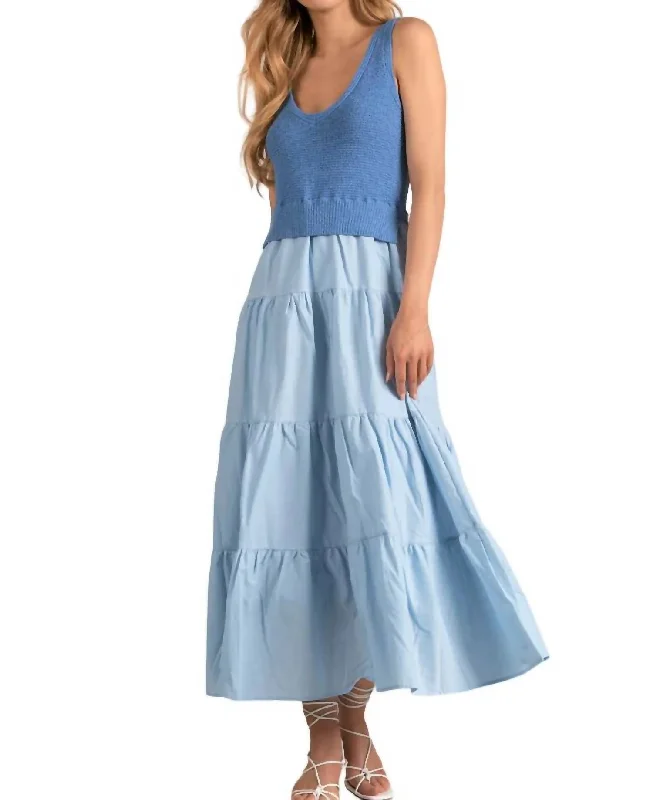 Price Fest Madeline Combo Dress In Light Blue