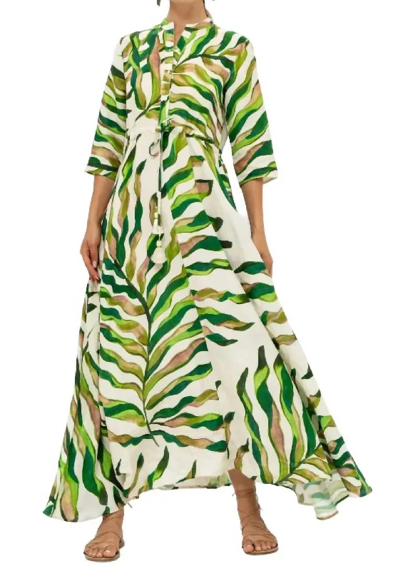 Final Markdown Cinched Shirt Dress In Maldive Green