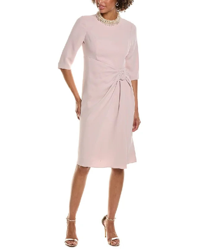 Flash Sale Teri Jon by Rickie Freeman Stretch Crepe Pearl Midi Dress