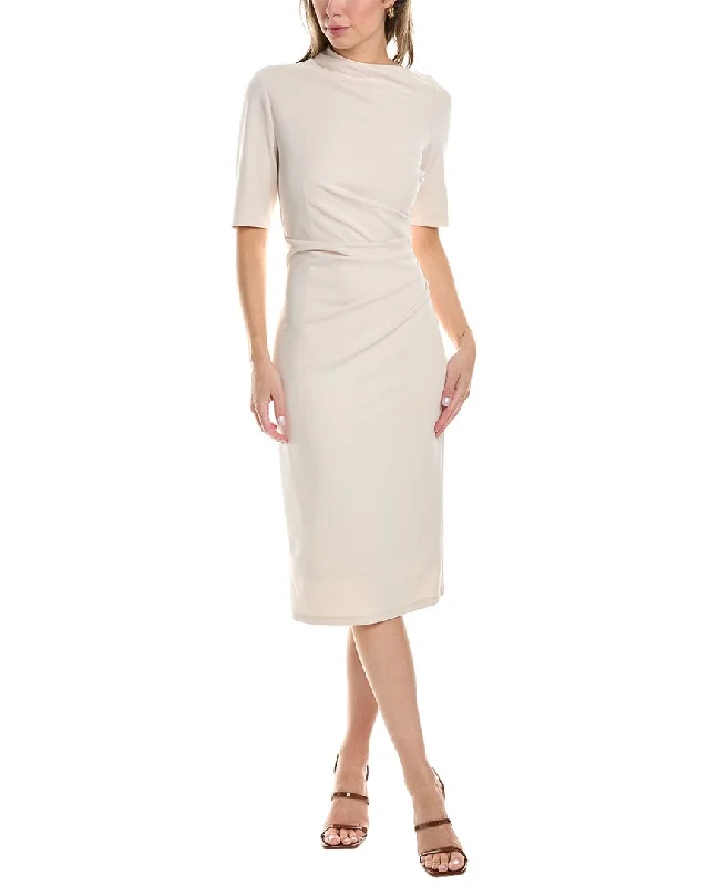 Now or Never Maggy London Draped Midi Sheath Dress