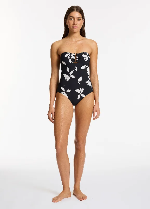 Limited Time Offer Elora Bloom Bandeau One Piece - Black