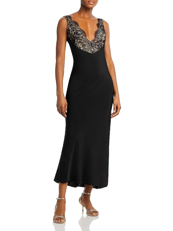 Best Deals Hayden Womens Satin Lace Slip Dress