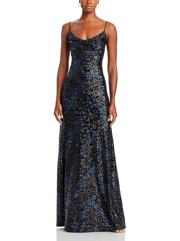 Price Drop Womens Long Sequined Evening Dress