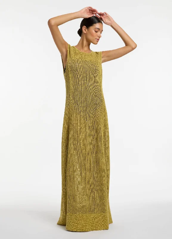 Stock Clearance Echelle Crochet Maxi Dress - Pistachio