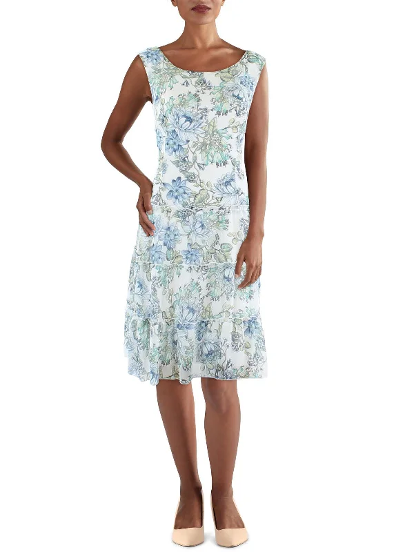 Unbeatable Prices Womens Chiffon Floral Shift Dress