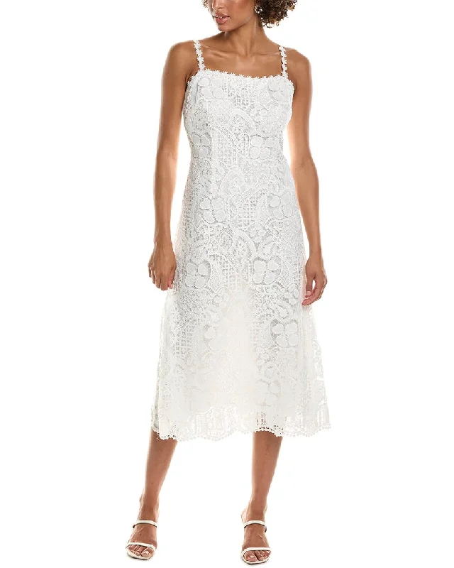While Supplies Last Teri Jon by Rickie Freeman Lace Fitted Midi Dress