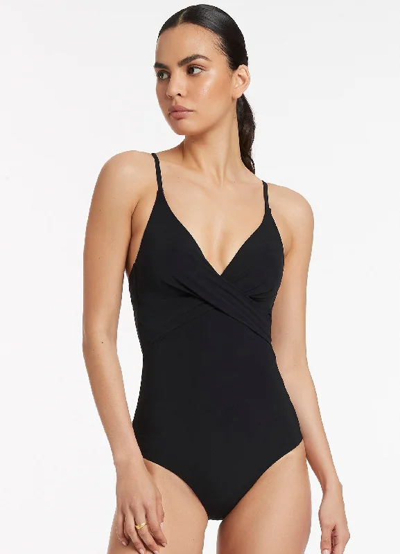 Final Clearance Jetset Cross Over Moulded One Piece - Black