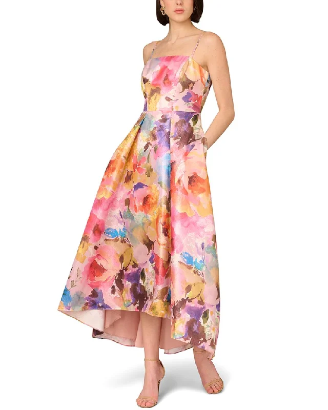 Stock Up and Save Aidan Mattox Printed Metallic Jacquard Gown