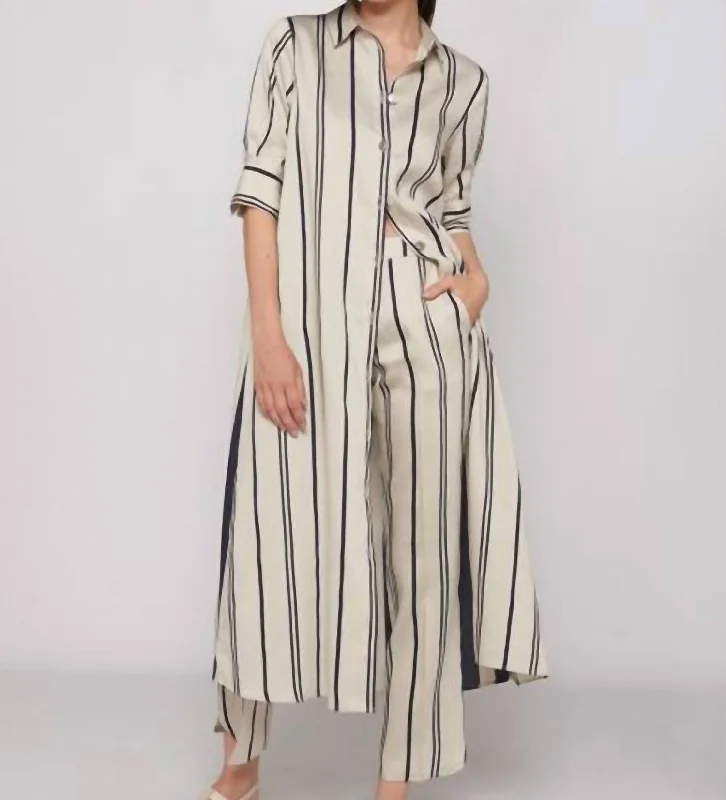 Deal of the Day Izzy Dress Elba Stripes In Beige/navy Stripe