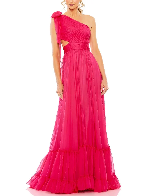 Major Savings Womens Chiffon Cut-Out Evening Dress
