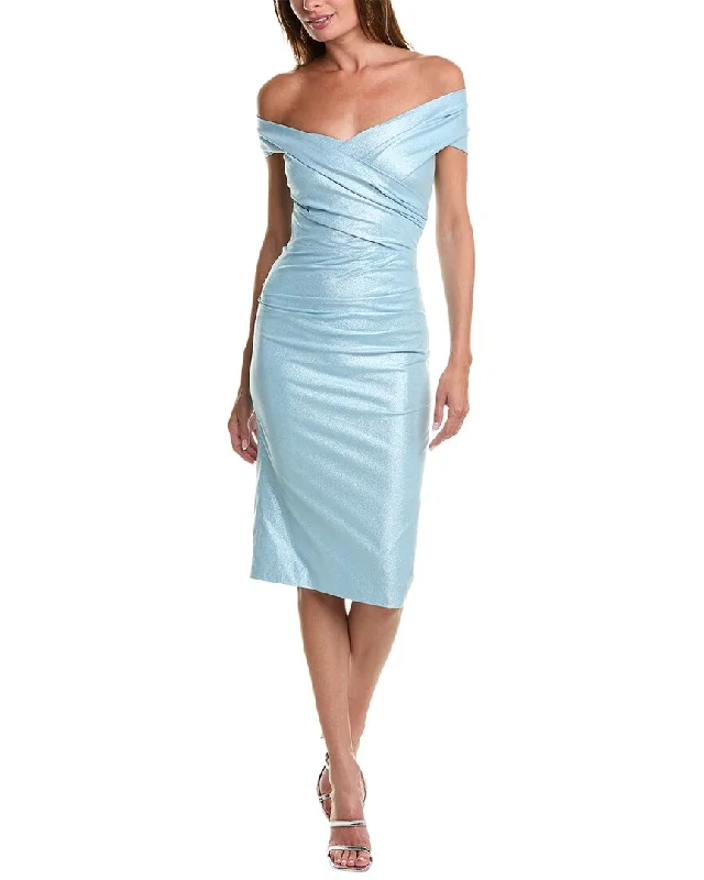 Limited Quantity Teri Jon by Rickie Freeman Metallic Taffeta Sheath Dress