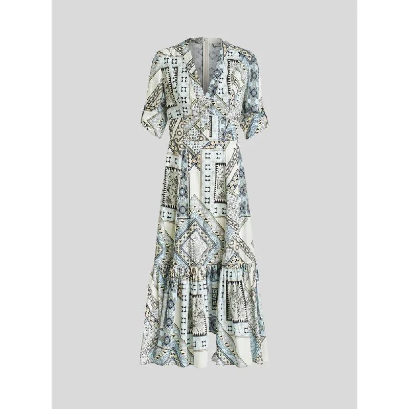 Deal Alert Patchwork Print Cotton Dress