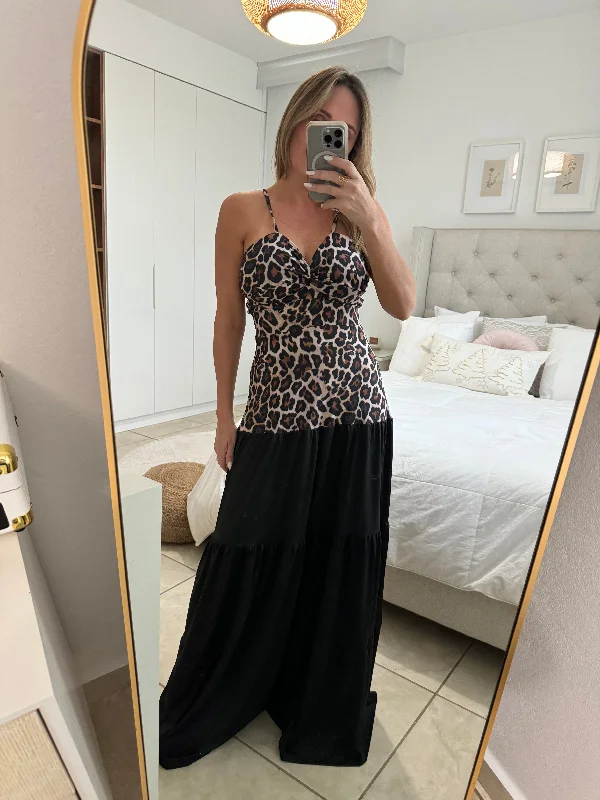 Value Deals Leopard & Black Maxi Dress