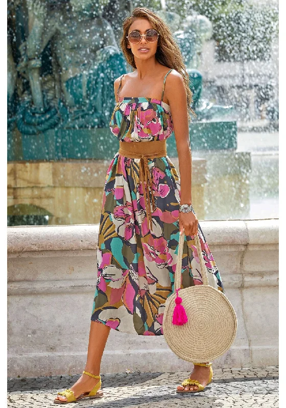 Members Only LASCANA Women's Tropical Flowy Dress