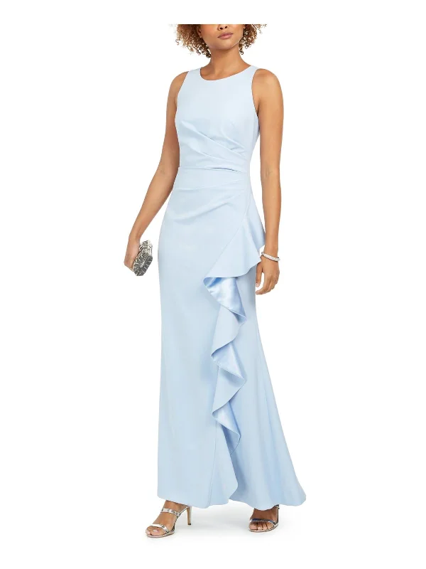 Deal Frenzy Petites Womens Ruffled Gathered Formal Dress
