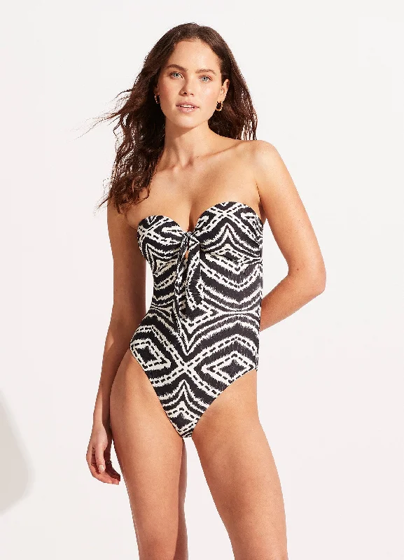 Price Drop Zanzibar Twist Tie Front One Piece - Black