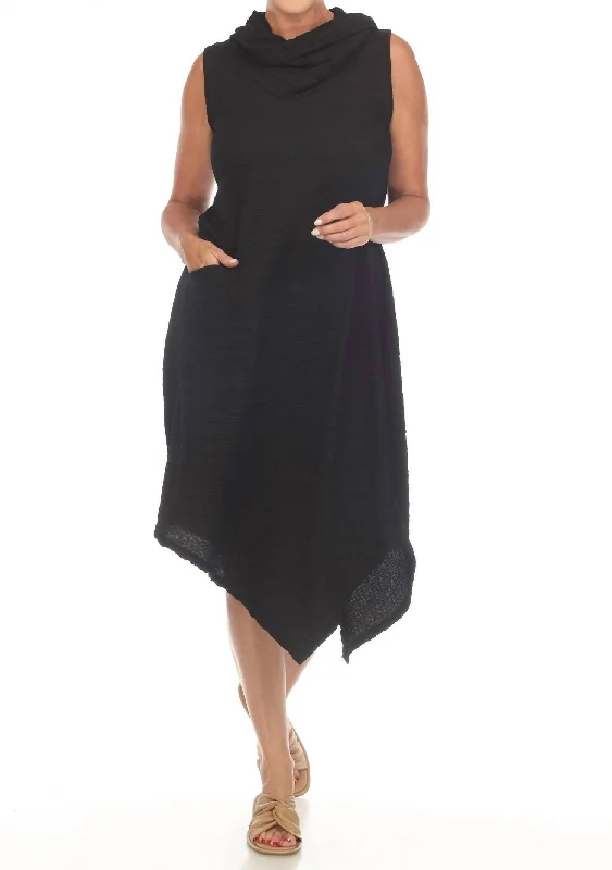 Customer Appreciation Sale Cowl Neck Dress In Black