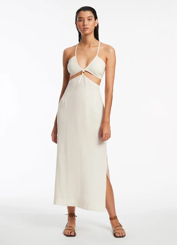 Best Bargains Jetset Plunge Cut Out Dress - Cream