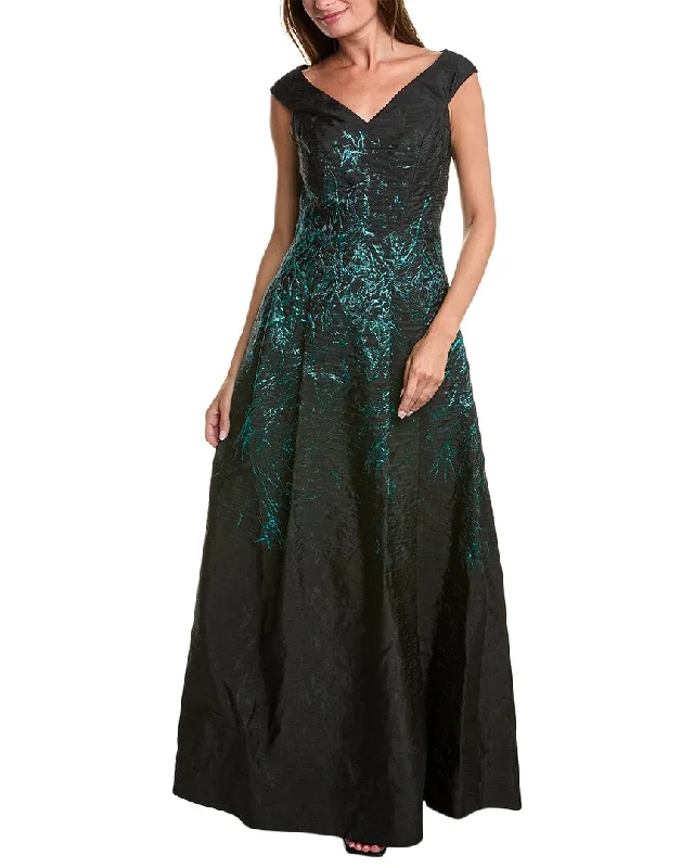 Savings Spectacular Teri Jon by Rickie Freeman Jacquard Gown