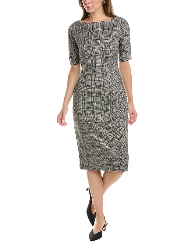 Price Meltdown Maggy London Striped Glen Plaid Bateau Neck Sheath Dress