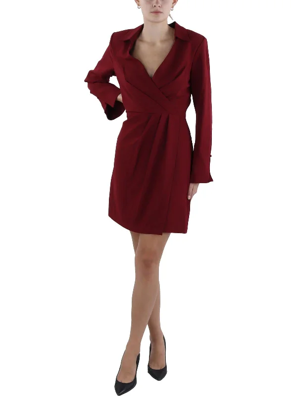 Fantastic Deals Womens Pleated Midi Wrap Dress