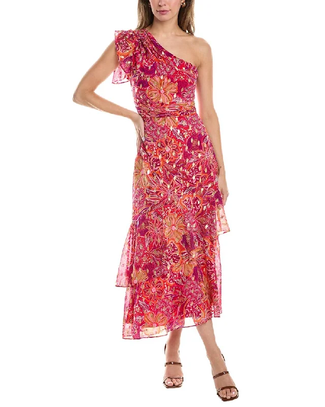 Big Discounts Maggy London Asymmetrical One-Shoulder Maxi Dress