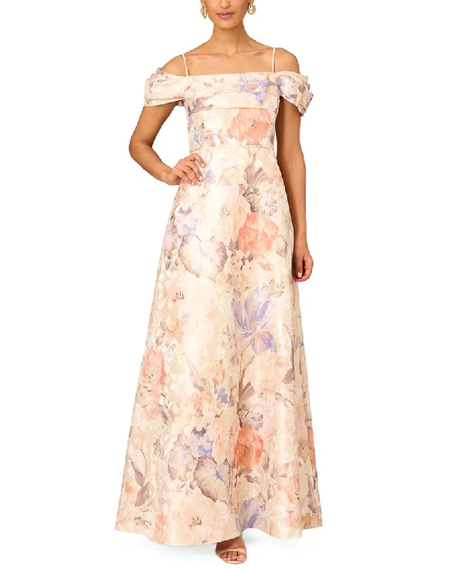 Final Markdown Aidan Mattox Off Shoulder Pleated Bodice Gown