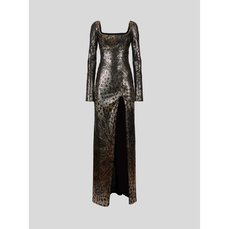 Price Drop Alert Long Dress With Printed Micro Laminas