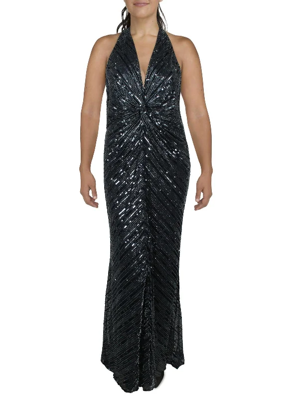 Last Chance Womens Mesh Embellished Evening Dress