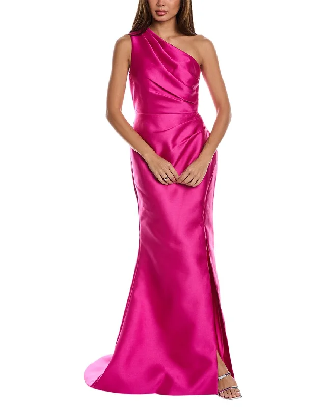 Online Exclusive Rene Ruiz One-Shoulder Gown