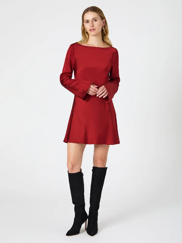 Big Savings Ennis Satin Longsleeve Mini Dress
