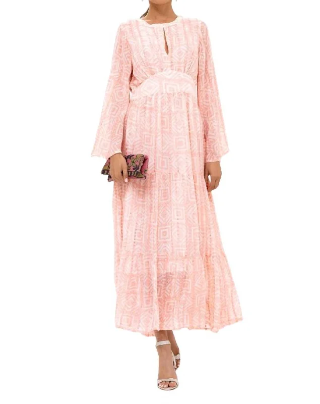 Quick Sale Baloon Waisted Maxi Dress In Bali Pink