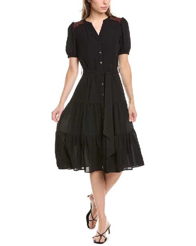 Reduced Prices Nanette Nanette Lepore Tweed Trim Shirtdress