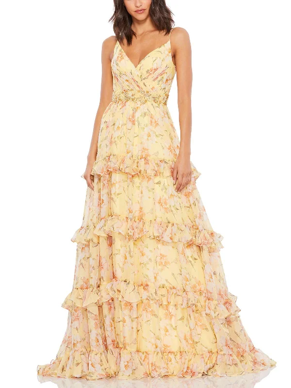 Reduced Prices Womens Chiffon Embellished Evening Dress