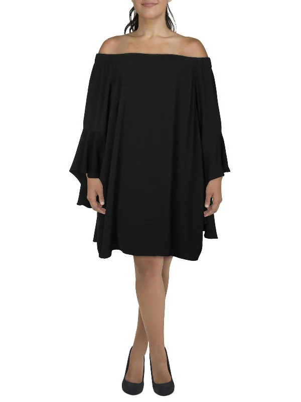 Crazy Deals Plus Womens Flared Sleeves Short Fit & Flare Dress