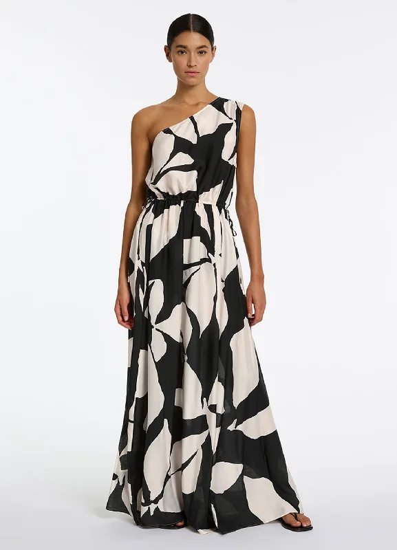 Deal Dash Fiore One Shoulder Maxi Dress - Black