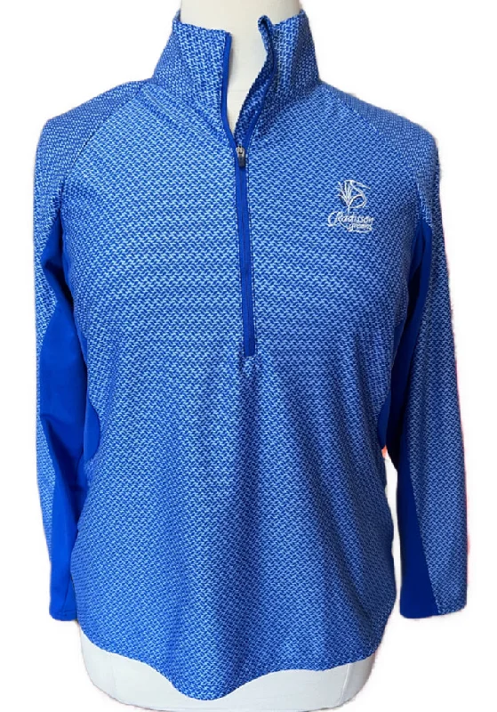 Mega Sale Antigua Royal Blue Print Half Zip Pullover with Logo Size XL MSP$75