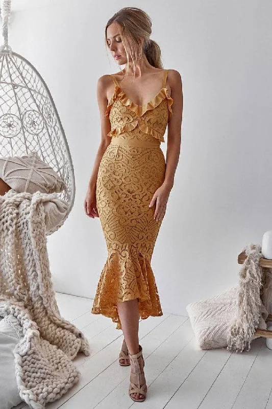 Inventory Reduction Leanne Dress - Mustard
