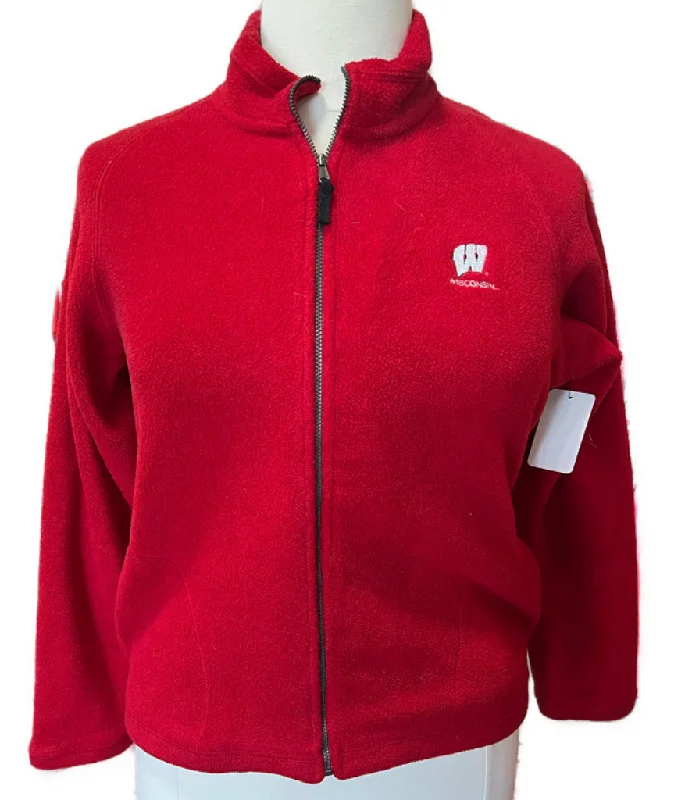 Flash Sale Antigua Red Full-Zip Fleece Jacket with WI Logo Size L MSP$90