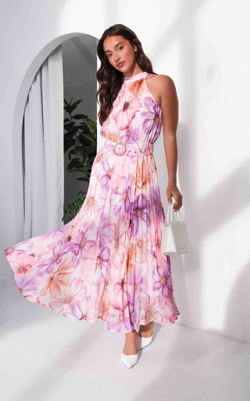 Super Sale Montie Maxi Dress - Pink Lilac Floral