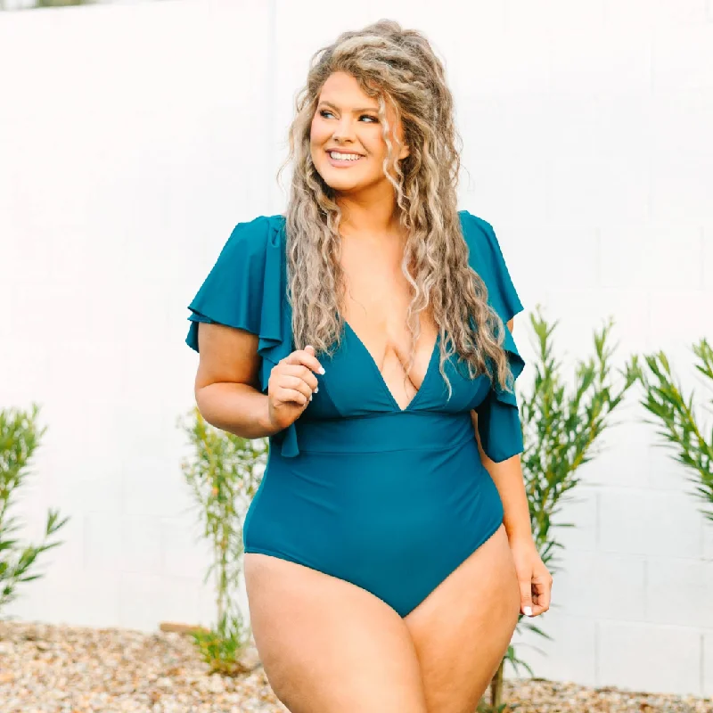 Final Sale My Heart Is In Hawaii Swimsuit, Teal