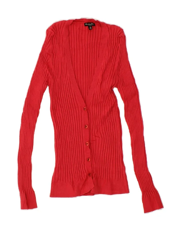 Can't Miss MASSIMO DUTTI Womens Oversized Longline Cardigan Sweater UK 14 Large Red