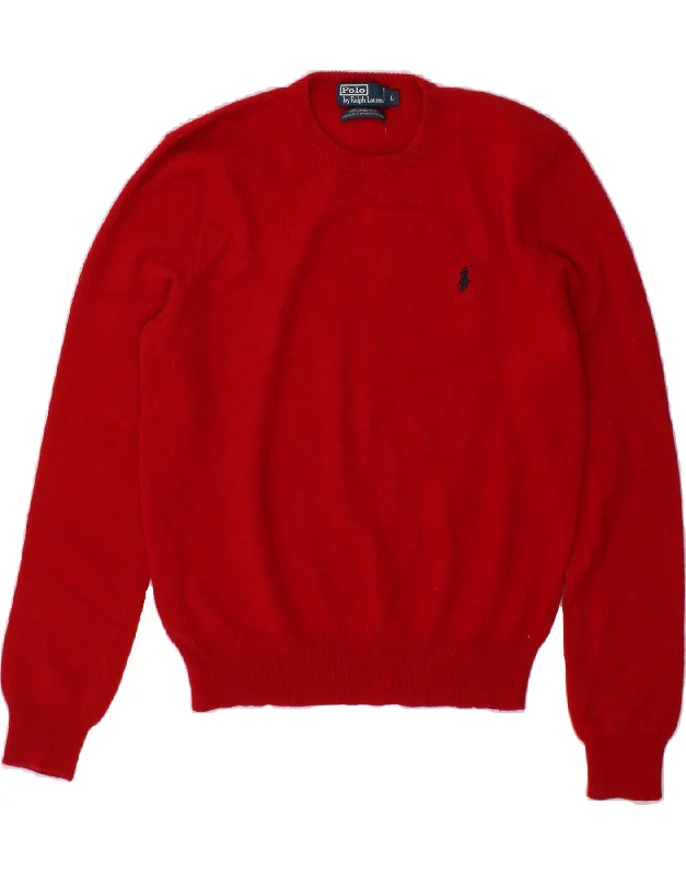 Best Seller POLO RALPH LAUREN Womens Crew Neck Jumper Sweater UK 16 Large Red