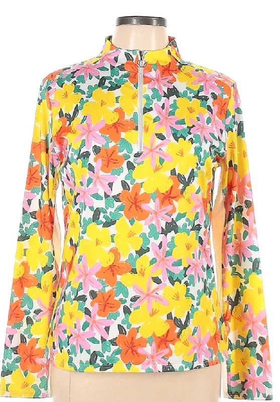 Don't Wait Tail Bright Multicolored Floral Women's Golf UV Pull Size L MSP$93