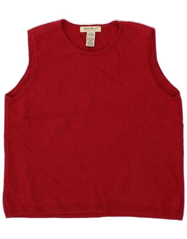 Limited Time Discount EDDIE BAUER Womens Vest Tank Top UK 16 Large Red Cotton
