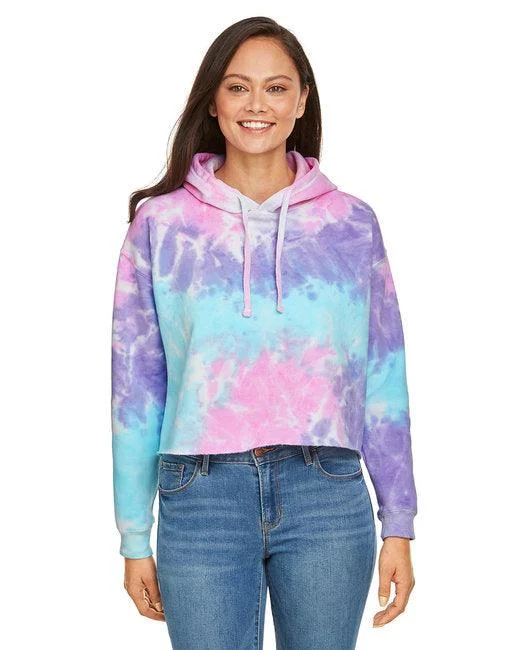 Reduced Prices Tie-Dye Ladies' Cropped Hooded Sweatshirt CD8333