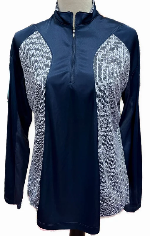 Major Savings New Bermuda Sands 1/4 Zip Print Pullover - Dallas Nautical (Navy) w/ Sleeve Logo  Size M. MSP$80