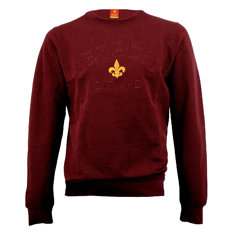 Final Markdown Pique Crew Neck Sweatshirt- Maroon